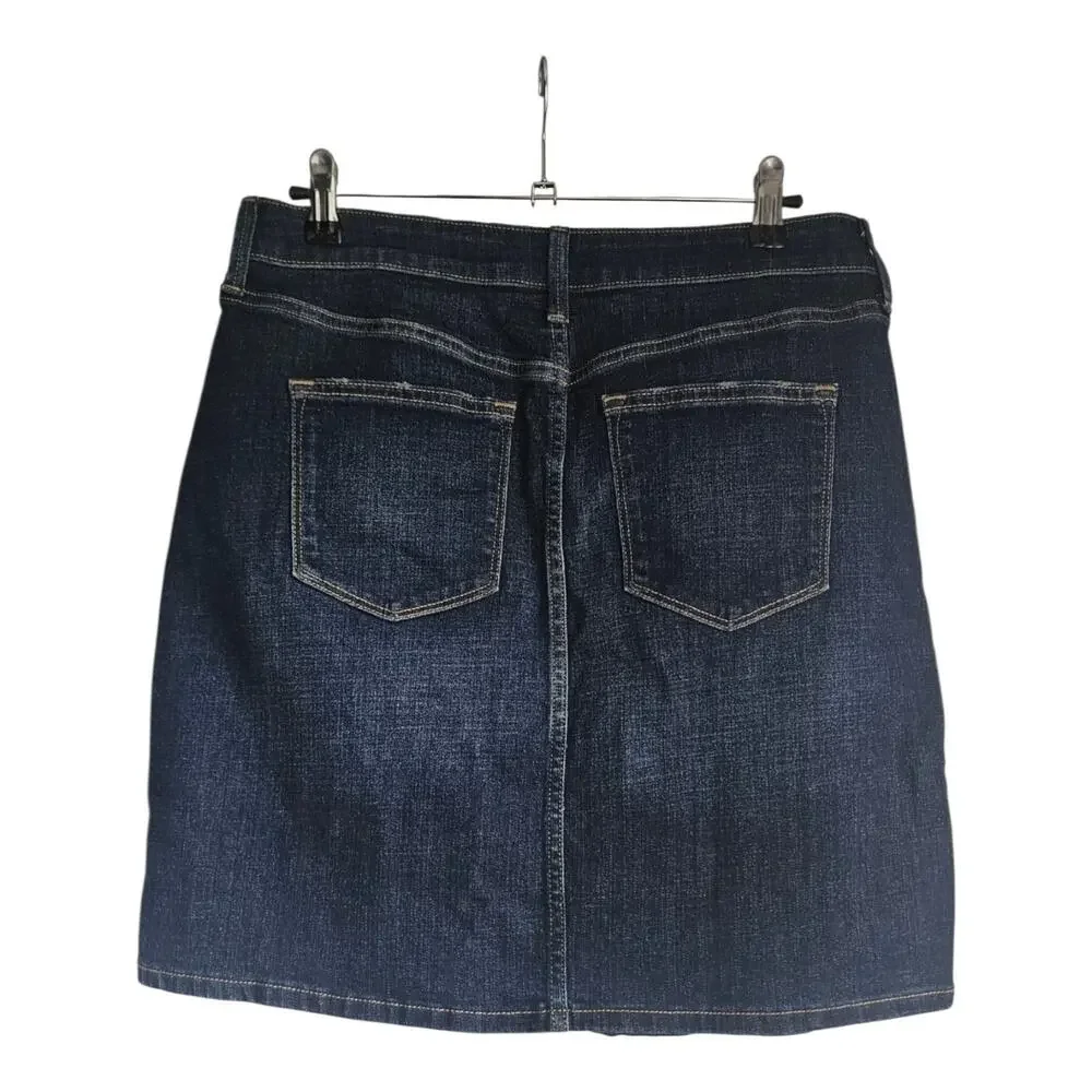 Sonoma Skirt Size 10 Denim Jean Med Wash Unlined Povkets